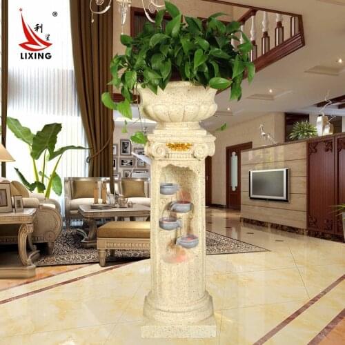 Water humidifier Zhaocai features European creative balcony Fengshui round living room decorations floor decoration