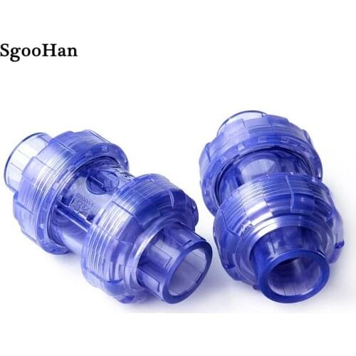 Inner Dia 20mm~63mm Transparent Check Valve UPVC Pipe Fittings Garden Irrigation System Aquarium Fish Tank Non Return Connectors