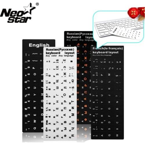 Waterproof Laptop Keyboard Stickers Spanish/English/Russian/French Deutsch/Arabic/Korean/Japanese/Hebrew/Thai Keyboard Layout