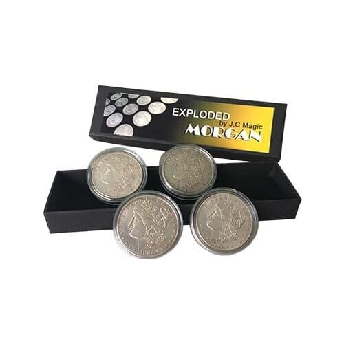 Exploded Morgan Magic Tricks Multiply Coin Appearing Disappearing Magia Magician Stage Accessories Illusion Props Gimmick Toys