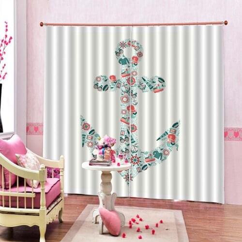 Pirate Ship Curtain Pirate Horror Image Polyester Fabric For Childrens room Bedroom Blackout Drapes Cortinas Custom any size