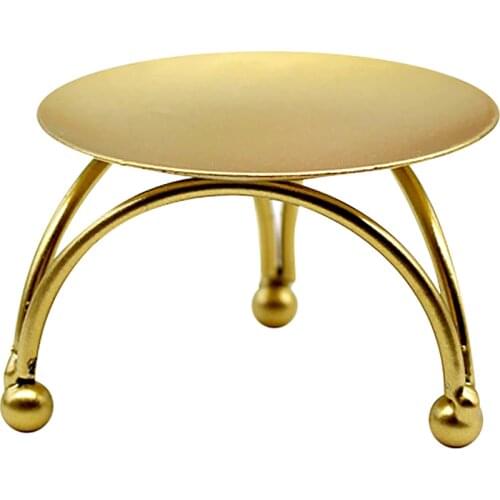 Iron Candle Holder Round Table Golden Candlestick for Party Wedding Ornament 1pc Festival Party Ornament Christmas Gift