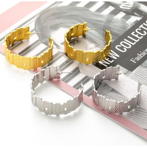 Wholesale Za Hoop Earrings 2021 Women Vintage Metal Gold Geometric New Statement Cc Earrings Jewelry Accessories Fast Shipping