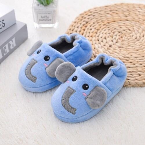 Winter Kids Cute Elephant Slippers Children Bedroom Cotton Shoes Baby Girls Boys Lovely Indoor Warm Home Shoes