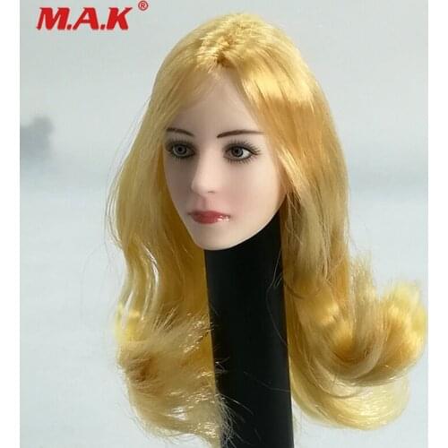 1/6 Female Doll Gold Long curly Hair Girl Head Sculpt European and Woman Headsculpt for 12 inches DIY Action Figures