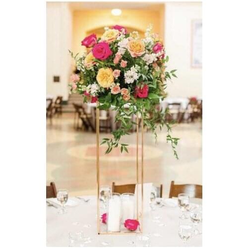 4 Colors 10PCS Flower Vase Columns Floor Vases Column Stand Metal Road Lead Wedding Table Centerpiece Flower Rack Event Decor