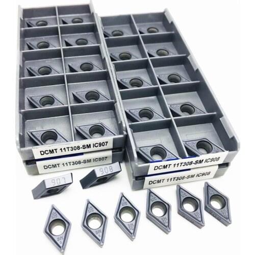 10PCS lathe tool DCMT11T308 SM IC907 DCMT11T308 SM IC908 internal cutting insert DCMT 11T308 carbide lathe tool turning tool