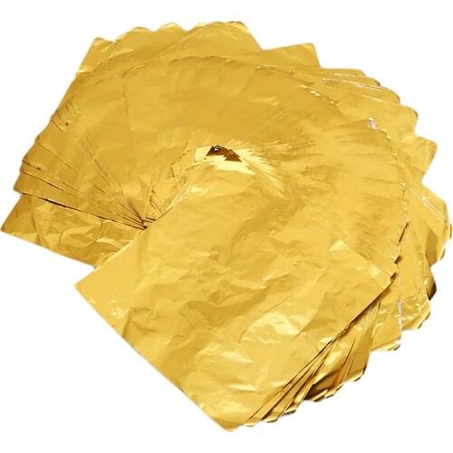 100Sheets/Pack Imitation Foil Paper Gilding DIY Art Craft Packing Meat Foil Paper BBQ Accessories Chocolate Packed With Tin Foil
