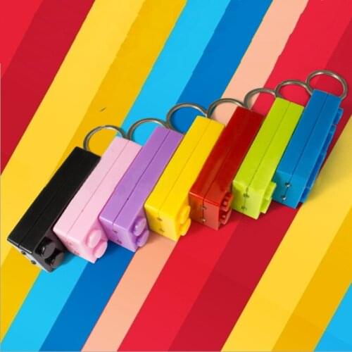 100pcs/Lot LED Colorful Brick Key Chain Building Block Toys For Kids Gift Compatible Flashlight Brick Keychain Torch Keyring