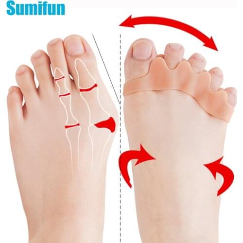 2pcs Silicone Gel Toe Stretcher Separator Hallux Valgus Protector Thumb Corrector Spacers Provide Bunion Relief Foot Care Tool