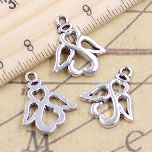 20pcs Charms Lovely Angel 19x17mm Tibetan Silver Color Pendants Antique Jewelry Making DIY Handmade Craft Pendant