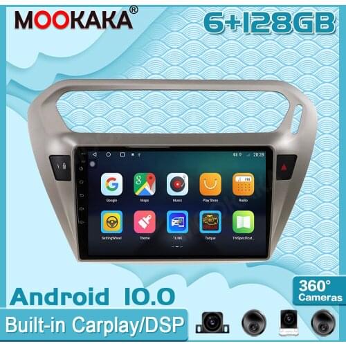 6+128G Android 10 For Peugeot 301 2008-2014 Carplay Radio Multimedia Player Car GPS Navigation Head Unit with Screen Stereo