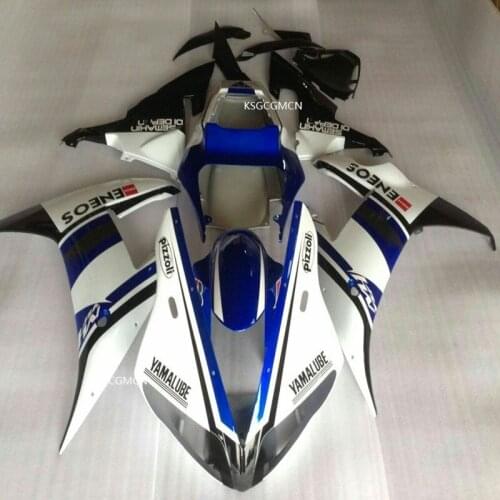 ABS Complete Fairings For Yamaha YZF R1 02 03 YZF-R1 2002 2003 Plastic Injection Fairing Kits white Gloss Black Motorcycle