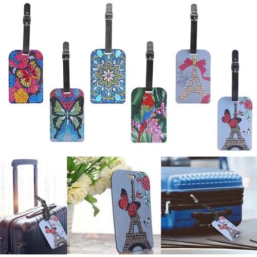 DIY Special Shape Diamond Painting Mandala Butterfly Shape Luggage Boarding Pass Travel Suitcase Label Diamond Embroidery Craft