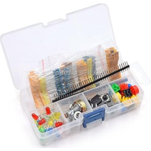 Free shipping!Electronics component pack with resistors, LEDs, Switch, Potentiometer for Arduino UNO, MEGA2560, Raspberry Pi