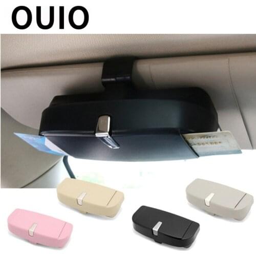 OUIO NEW 1PC Car Glasses Storage Case & Card clip For Renault Megane 3 Duster Logan Captur Chevrolet Cruze Aveo Captiva Lacetti