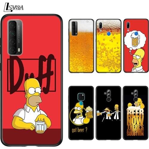 Cartoon Beer Glass For Huawei Mate 40 RS 30 20 20X 10 P Smart 2021 2020 Z S Pro Plus Lite 2019 2018 Phone Case