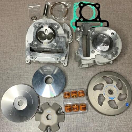 GY6-80 big bore kit 110cc for GY6-50 KYMCO SYM cylinder set piston size 52mm head with big valves clutch racing parts tuning