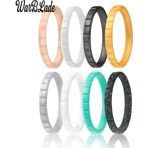 WarBLade 2019 New 3mm Hypoallergenic Crossfit Flexible Silicone Ring Food Grade FDA Silicone Finger Ring For Women Wedding Rings