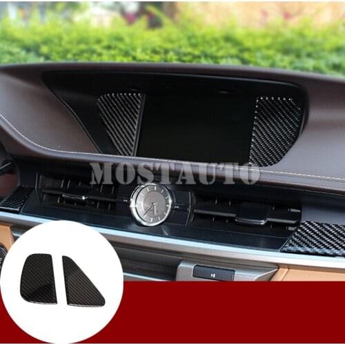 For Lexus ES 250 300h Carbon Fiber Console GPS Navigation Trim Cover 2013-2017 2pcs Car Accessories Interior Car Decor Car Trim