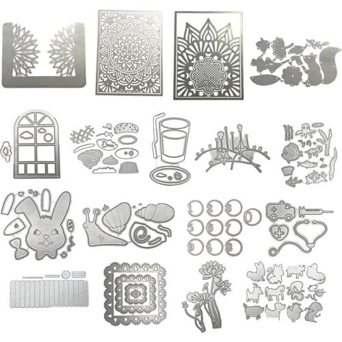 Rabbits Snails Window and Flowers Metal Cutting Dies Scrapbooking Album Paper DIY Card decoration Craft Embossing Die Cuts 2019