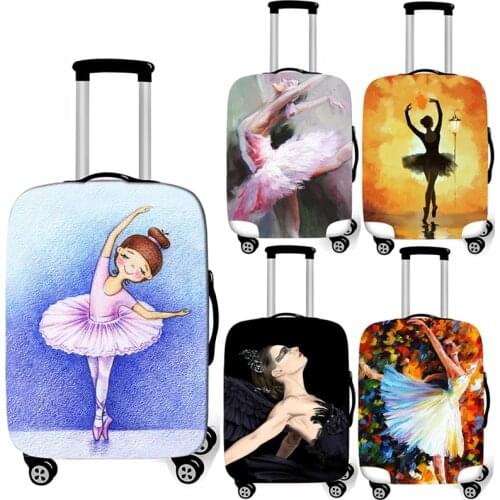 Cute Ballet Shoes Print Luggage Protective Cover Thicken Elastic Suitcase Cover Anti-dust Trolley Case Covers for 18-32 Inch