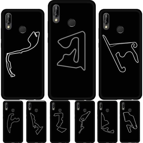 Minimalist Formula 1 Circuit For Huawei P30 Pro P20 P40 Mate 10 20 Lite Case For Huawei P Smart 2019 2021 Cover Fundas