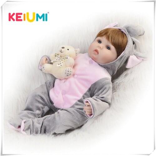 Fashion Simulation Elephant Babies Doll 16 Inch Soft Silicone Reborn Baby Dolls Lifelike Bonecas Kids Xmas Gifts