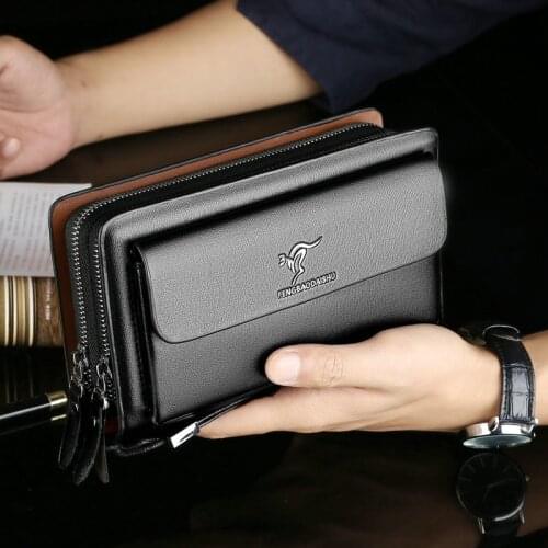 2021 Mens Wallet Clutch Bag Boys PU Leather Luxury Purse Large Capacity Business Organizer Phone Money Pocket Card Holder Male