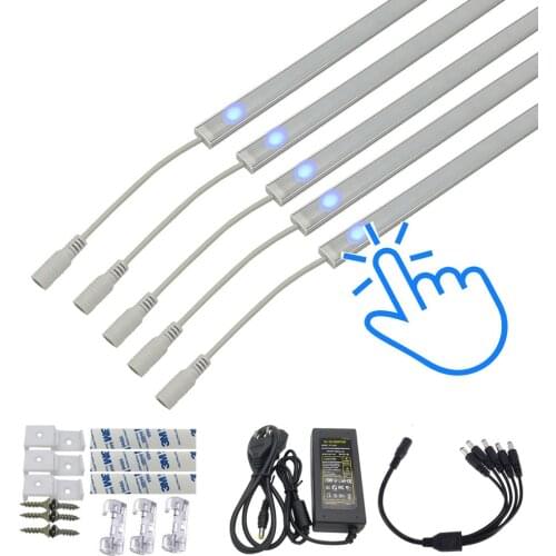 5pcs suit 5730 Smart Turn ON OFF touch Motion Sensor & 12v LED Strip Light Flexiable adhesive lamp tape For Kitchen Cabinet