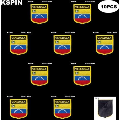National Flag Patch Hook Loop Venezuela Badges Armband 3D Stick on Jacket Backpack Stickers