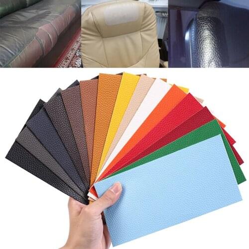 New Arrival 19 Colors No Ironing Self Adhesive Stick on Sofa Clothing Repairing Leather PU Fabric Big Stick Patches 20cm*10cm