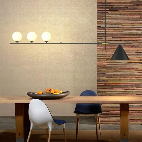 Nordic Creative Simple Pendant Lamps Luxury Strip Dining Table Dining Room Bar Modern Pendant Light Home Decor Lighting Fixtures