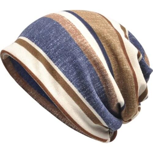 New 1PC Warm Autumn Running Caps Scarf Striped Flannel Casual Sunshade Breathable Stretch Sun Hat Neck