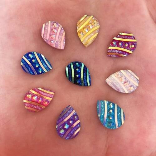 New 400pcs 10*14mm AB Resin Drop Flatback Rhinestone Child Scrapbook Craft/wedding Button R55*10