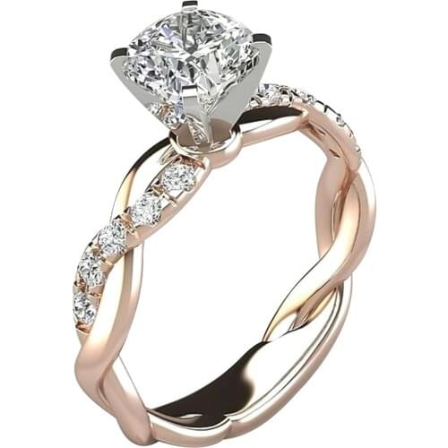 New Fashion Modern Crystal Engagement Prong Design Hot Selling Rings for Women AAA White Zircon Cubic Ring Women Wedding Jewelry