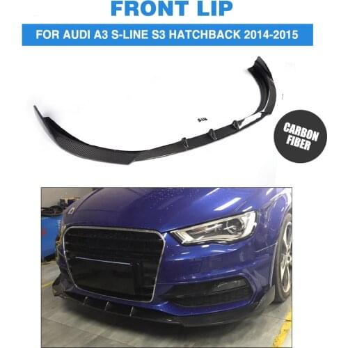 Carbon Fiber Front Bumper Lip Spoiler Splitters for Audi A3 Sline S3 Hatchback 2014 - 2015 Non A3 Sedan Car Accessories