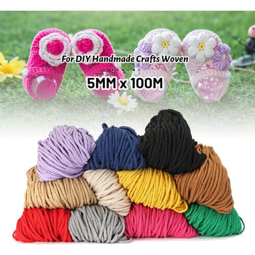 11 Color 100M 5mm 109 Yards Cotton Twisted Rope Macrame Cord DIY Handmade Crafts Woven String Braided Wire Home Textile Decor
