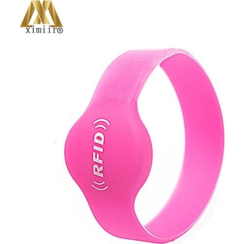 13.56Mhz RFID Wristband Silicone Bracelets F1108 Wristband NFC ISO14443A Smart Waterproof Door Access Control EM-04-5 100pcs