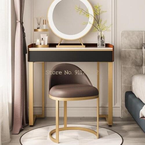 Bedroom light luxury fairy dressing stool backrest girl nail art makeup stool net red ins wind dressing table chair iron art