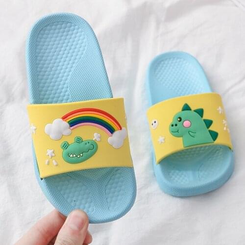 Slippers Cartoon Boy Dinosaur Family of Three Boys and Girls Children Slippers Home Slippers Skid Resistance and Wear Resistance