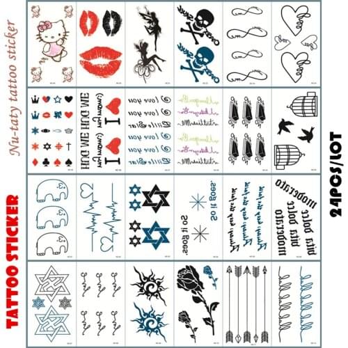 Nu-TATY Cross star Flash Tattoo Hand Sticker 10.5*6cm Small Waterproof Henna Beauty Temporary Body Tattoo Sticker