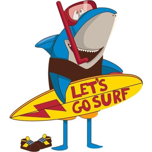 Three Ratels C530 Funny Mr. shark fashion brand cartoon surfing shark funny car stickers home decoration living room