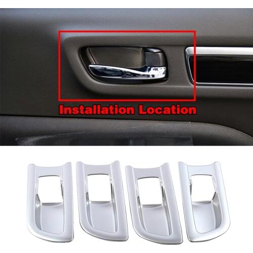 For Renault Koleos 2017-2020 Inside Door Handle Bowl Cup Frame Interior Handle Cover Trim ABS Silver Sticker For Samsung QM6