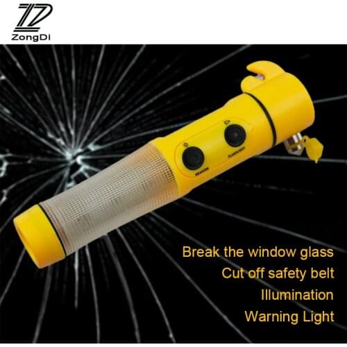 ZD 1X Car safety hammer Multifunction escape tool For Ford focus 2 3 fiesta Toyota corolla yaris Peugeot 307 407 308 Accessories