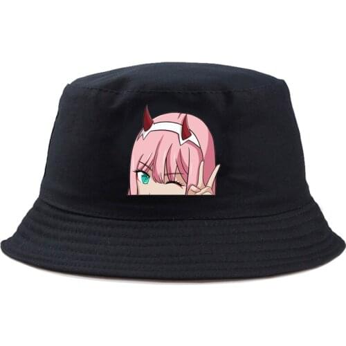 Darling in the Franxx Anime Bucket Hat men Cotton Fishing Hunting Cap Outdoor Beach Fisherman Panama Womens Bucket Hat