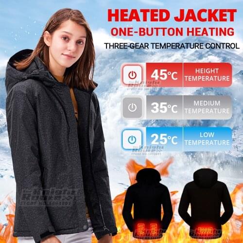 3 Areas Heated Jacket Womens Snowboard Outerwear Winter Suit For Ski Jacket USB Heated Vest Clothing Windproof Skating Ski