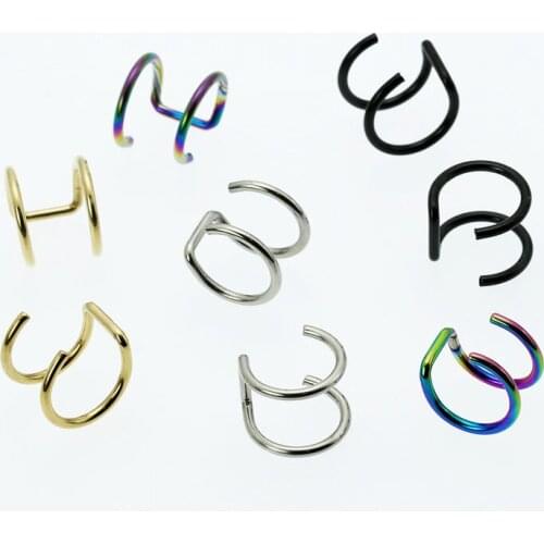 Fashion Womens Clip Earrings Ear Wrap Fake Cartilage Earrings Non-piercing Jewelry Stainless Steel 8mm 4 Colors Free Shipping