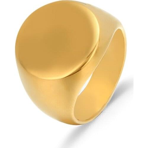 316L Stainless Steel Jewelry Minimalist Gold Color Metal Finger Ring for Women Simple Geometric Ring Party Valentines Day Gift