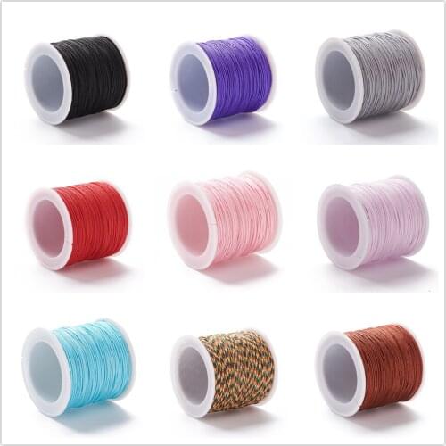 12 Roll/Packs Braided Nylon Thread Cords 0.8mm 1mm For Jewelry Making DIY Bracelet Necklace Accessories Material 100yards/roll
